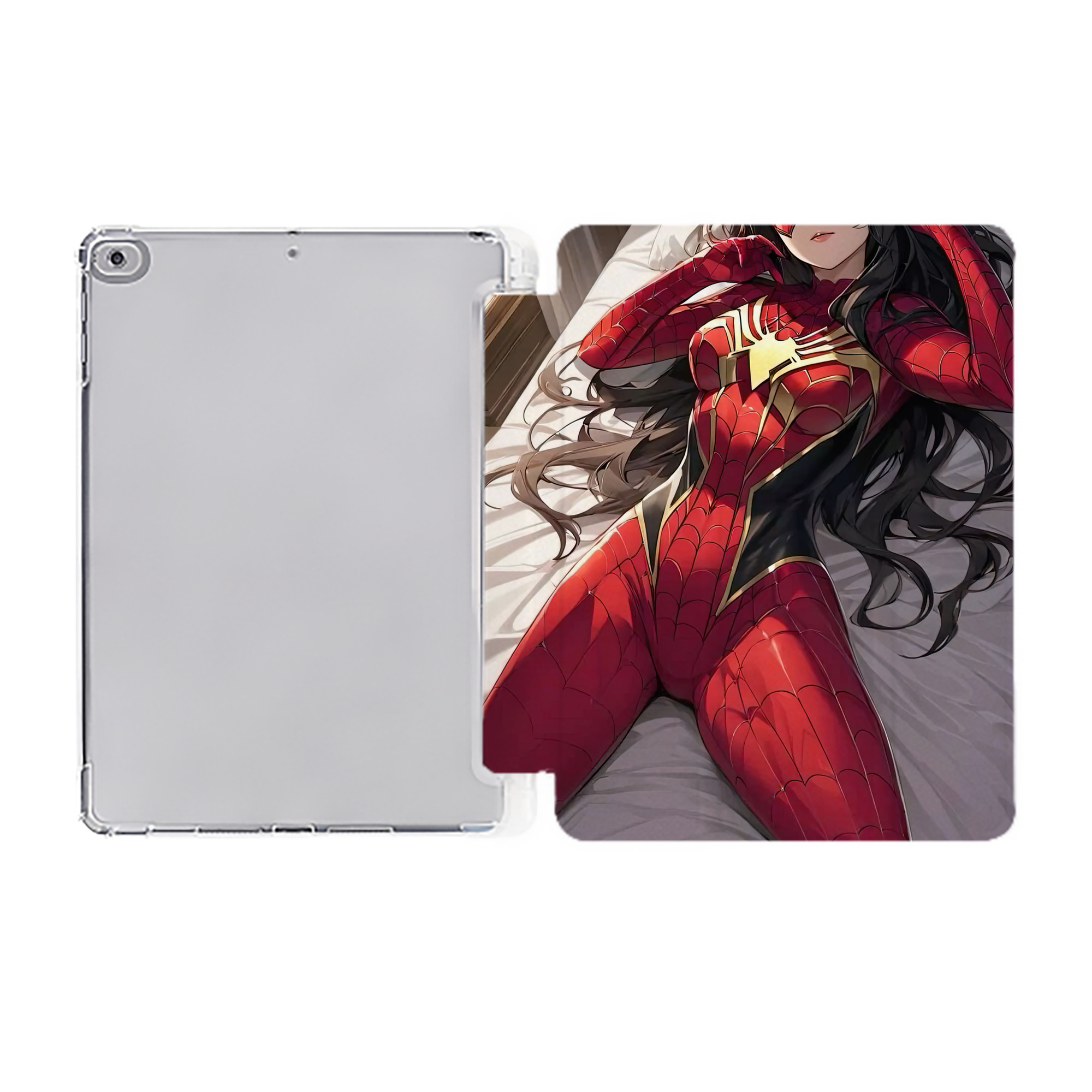 （画像用） Spider Man スパイダーマン IPad ケース ペン収納付き 三つ折りスタンド PUレザー×シリコン 対応機種9.5/10.5/10.9インチ